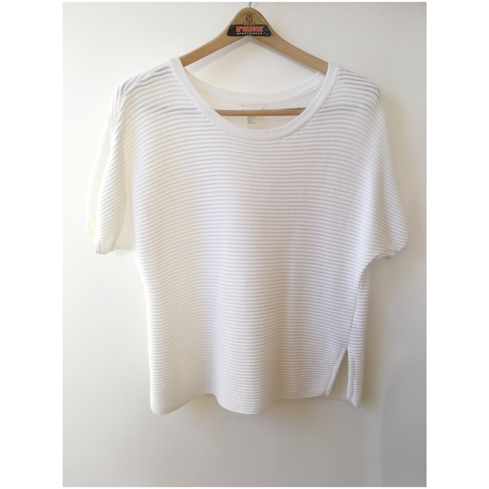 H&M Ribbed (Wide-cut) Short-Sleeved Top